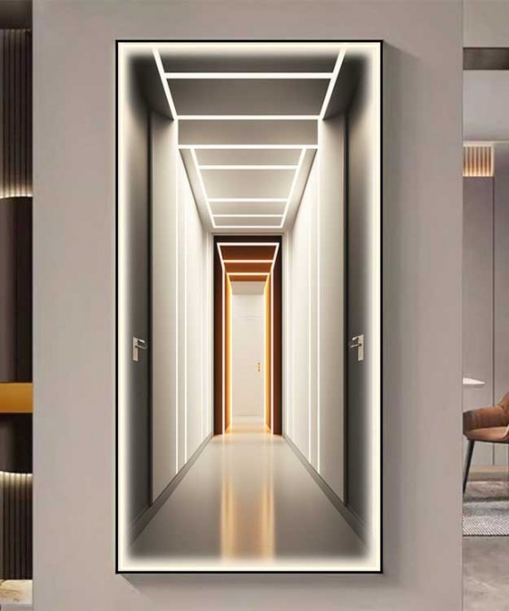 Black Frame 3D Effect Modern  Port Style With Lighting